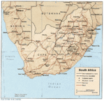 Mapa de Relieve Sombreado de Sudáfrica