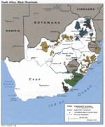 Mapa de los Bantustanes de Sudáfrica 1986