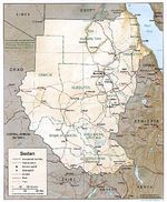 Mapa de Relieve Sombreado de Sudán