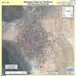 Foto, Imagen Satelite de Aldeas Destruidas Cerca de Fata Barno, Darfur, Sudán, Junio 17, 2004