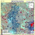 Foto, Imagen Satelite de Aldeas Destruidas Cerca de Shataya, Darfur, Sudán, Junio 21, 2004