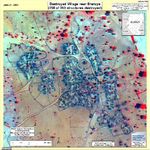 Foto, Imagen Satelite de Aldeas Destruidas Cerca de Shataya, Darfur, Sudán, Junio 21, 2004