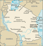 Mapa Político Pequeña Escala de Tanzania