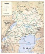 Mapa de Relieve Sombreado de Uganda