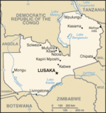 Mapa Político Pequeña Escala de Zambia