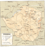 Mapa de Relieve Sombreado de Zimbabue