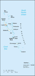 Mapa Político Pequeña Escala de Vanuatu