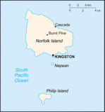 Mapa Político Pequeña Escala de la Isla Norfolk, Australia