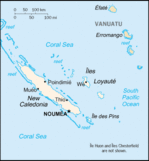 Mapa Político Pequeña Escala de Nueva Caledonia