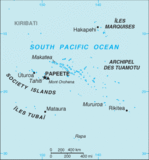 Mapa Político Pequeña Escala de la Polinesia Francesa