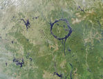 Satellite Image, Photo of Lake Manicouagan in Northern Quebec