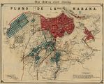 Mapa Mostrando Limpieza de Calles de la Ciudad de La Havana, Cuba 1899