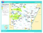 Mapa de las Tierras Federales y de las Reservas Indigenas, Arkansas, Estados Unidos