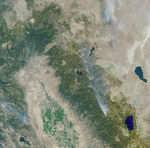 Vista Panorámica del fuego de Emigrant Gap, California
