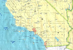 Mapa del Sur del Estado de California, Estados Unidos