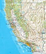 Mapa de Relieve Sombreado de California, Estados Unidos