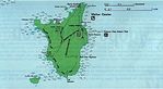 Mapa de la Isla Santa Barbara, Channel Islands Parque Nacional, California, Estados Unidos