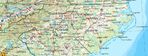 Mapa de Relieve Sombreado de Carolina del Norte, Estados Unidos