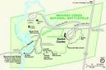Mapa del Parque Campo de Batalla Nacional Moores Creek, Carolina del Norte, Estados Unidos