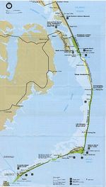 Mapa de la Región del Área Marina Costera Protegida de Cape Hatteras, Carolina del Norte, Estados Unidos