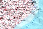 Mapa de Carreteras de Carolina del Norte, Estados Unidos
