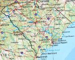 Mapa de Relieve Sombreado de Carolina del Sur, Estados Unidos