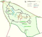 Mapa del Parque Campo de Batalla Nacional Cowpens, Carolina del Sur, Estados Unidos