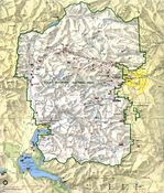 Mapa del Parque Nacional Montañas Rocosas, Colorado, Estados Unidos