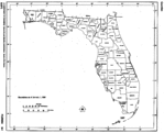 Mapa Blanco y Negro de Florida, Estados Unidos