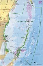 Mapa del Parque Nacional Biscayne, Florida, Estados Unidos