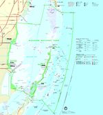 Mapa del Parque Nacional Biscayne, Florida, Estados Unidos