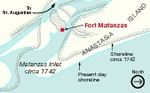 Mapa Detallado de la Entrada de Matanzas (Matanzas Inlet), Florida, Estados Unidos