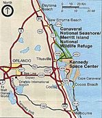 Mapa del Área Marina Costera Protegida de Canaveral and Merritt Island, Florida, Estados Unidos