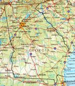 Mapa de Relieve Sombreado de Georgia, Estados Unidos