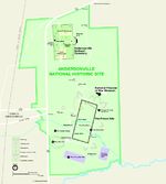 Mapa del Parque Sitio Histórico Nacional Andersonville, Georgia, Estados Unidos
