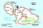 Mapa de la Isla de Maui, Hawái, Estados Unidos