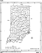 Mapa Blanco y Negro de Indiana, Estados Unidos