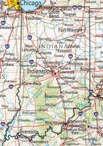 Mapa de Relieve Sombreado de Indiana, Estados Unidos