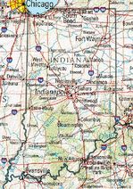 Mapa de Relieve Sombreado de Indiana, Estados Unidos