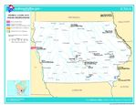 Mapa de las Tierras Federales y de las Reservas Indigenas, Iowa, Estados Unidos