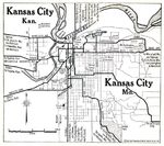 Mapa de la Ciudad de Kansas, Kansas y Missouri, Estados Unidos 1920