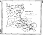 Mapa Blanco y Negro de Luisiana, Estados Unidos