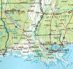 Mapa de Relieve Sombreado de Luisiana, Luisiana, Estados Unidos