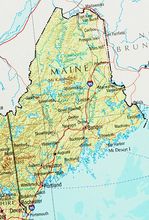 Mapa de Relieve Sombreado de Maine, Estados Unidos