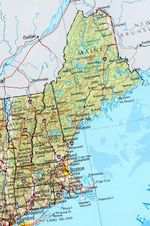 Mapa de Relieve Sombreado de Nueva Inglaterra, Estados Unidos