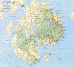 Mapa Detallado de la Isla de Mount Desert, Maine, Estados Unidos