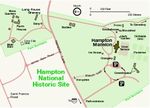 Mapa del Parque Sitio Histórico Nacional Hampton, Maryland, Estados Unidos