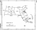 Mapa Blanco y Negro de Massachusetts, Estados Unidos