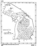 Mapa Blanco y Negro de Michigan, Estados Unidos
