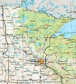 Mapa de Relieve Sombreado de Minnesota, Estados Unidos